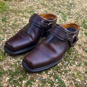 Frye harness mules